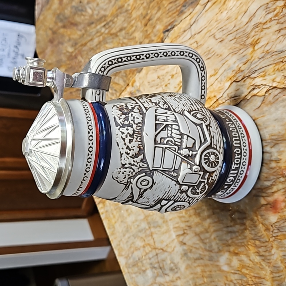 AVON 3D CAR AUTOMOBILE lidded Beer Stein, Mug, Cup